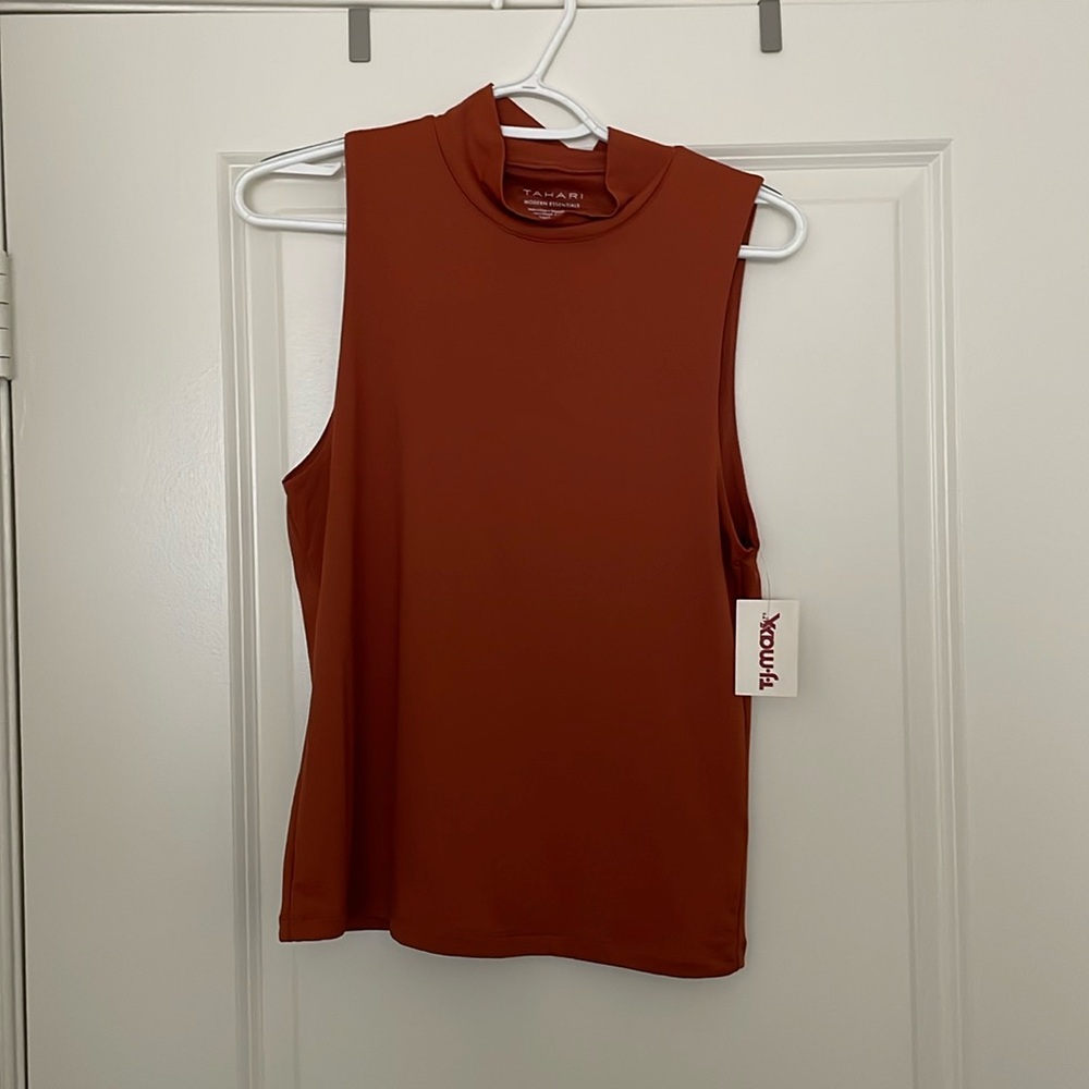 Tahari Mock Neck Sleeveless Top